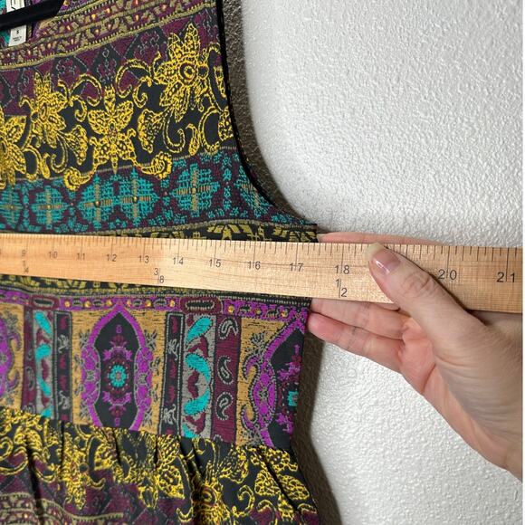 RVCA Multicolor Floral Print Cutout Triangle Back Round Neck Mini Dress S - Picture 9 of 16